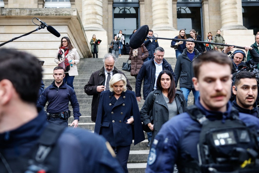 French far-right leader Marine Le Pen's appeal trial in embezzlement case