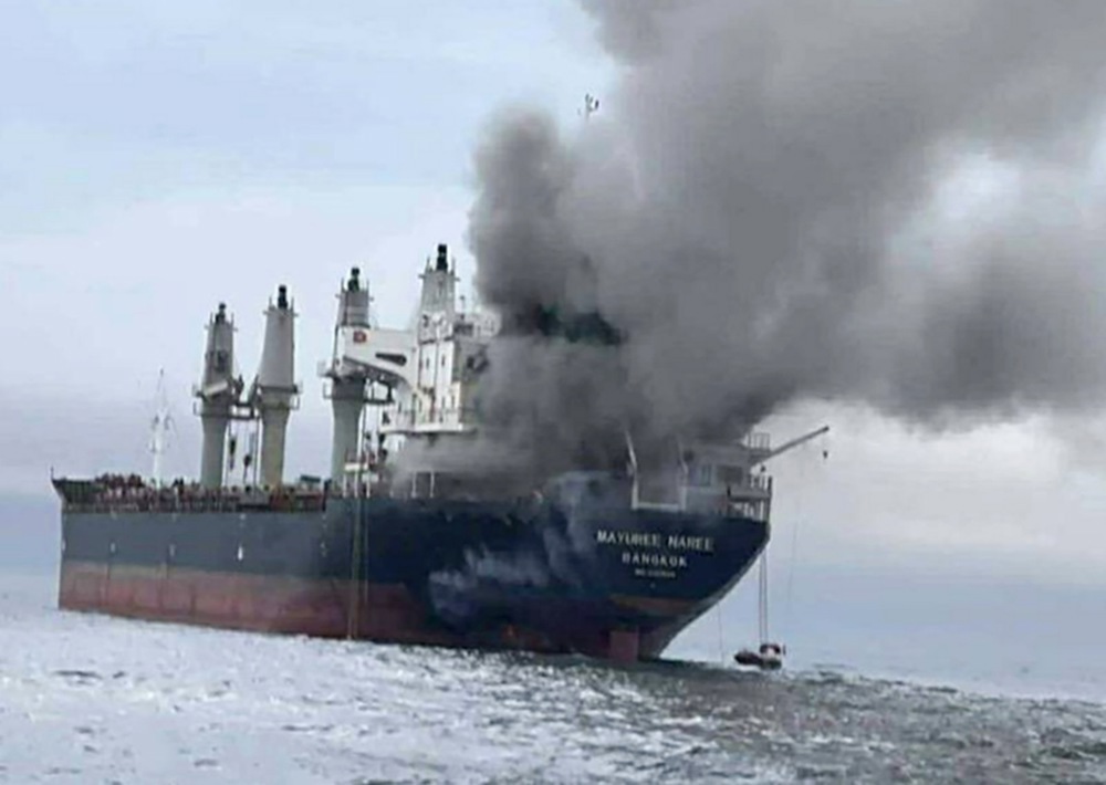 Thai-flagged vessel struck by Iranian missiles in Strait of Hormuz