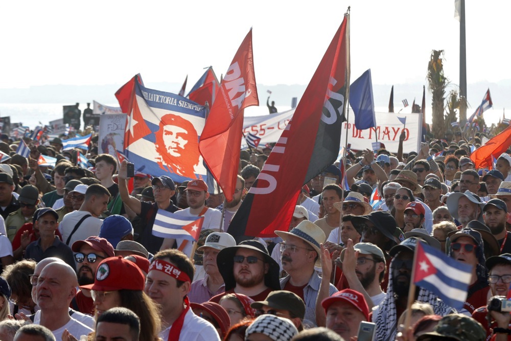 Cubans mark May Day with a rally in Havana