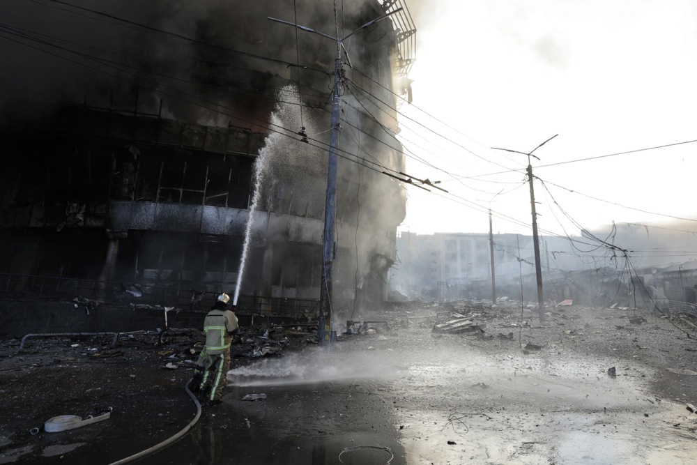 The aftermath of the combined overnight Russian attack on Ukraine
