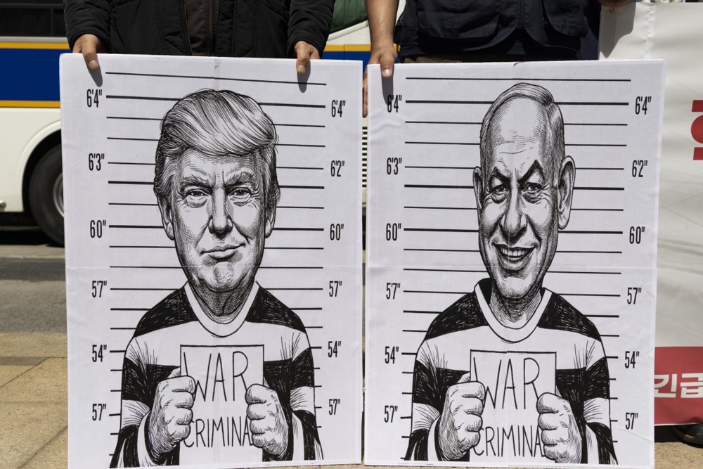 Protest in Seoul against US-Israel military action in Iran