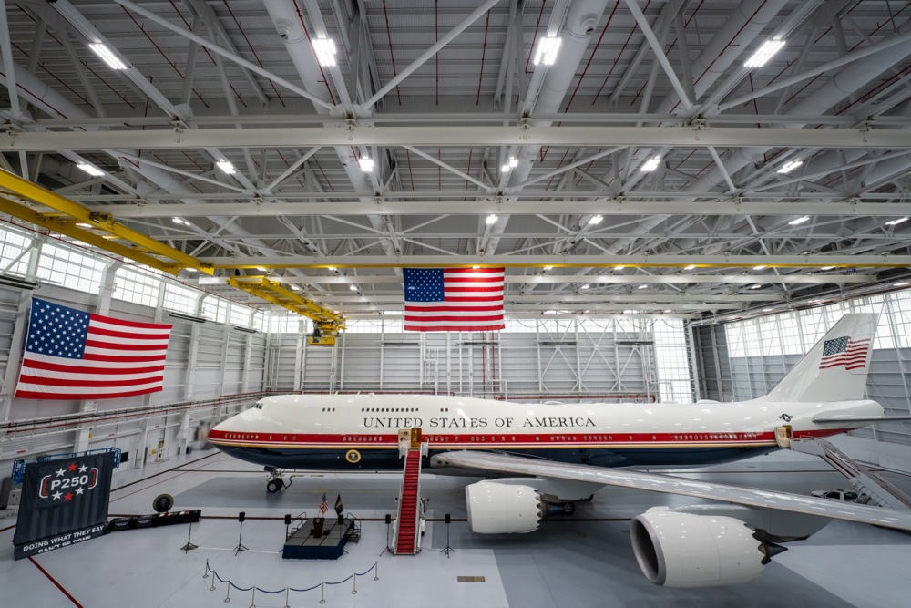 VC-25B Bridge aircraft arrives at Joint Base Andrews