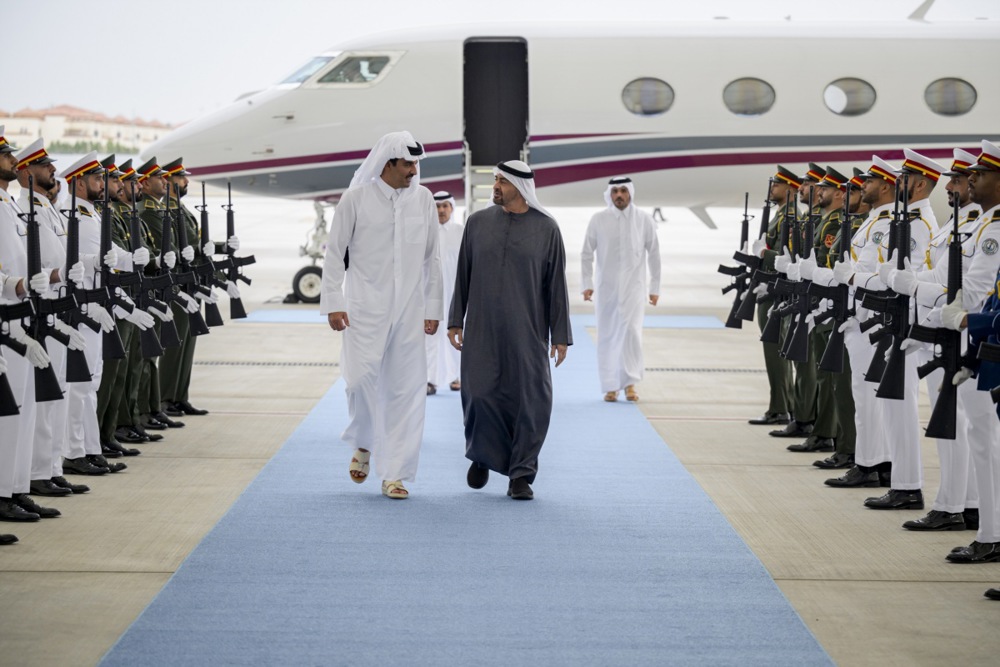 President of the UAE, Emir of Qatar meet to discuss regional developments
